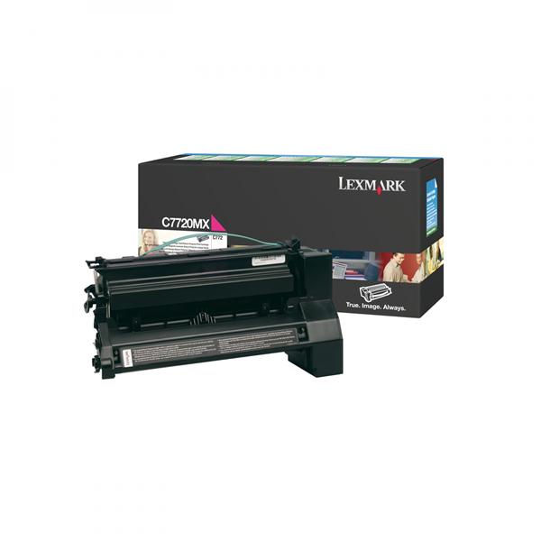 Lexmark origin&aacute;ln&iacute; toner C7720MX, magenta, 15000str., return