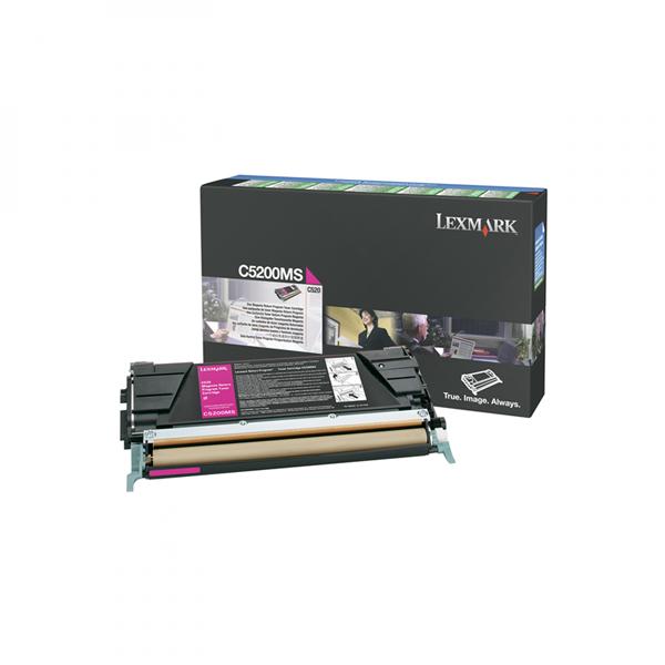 Lexmark originální toner C5200MS, magenta, 1500str., return